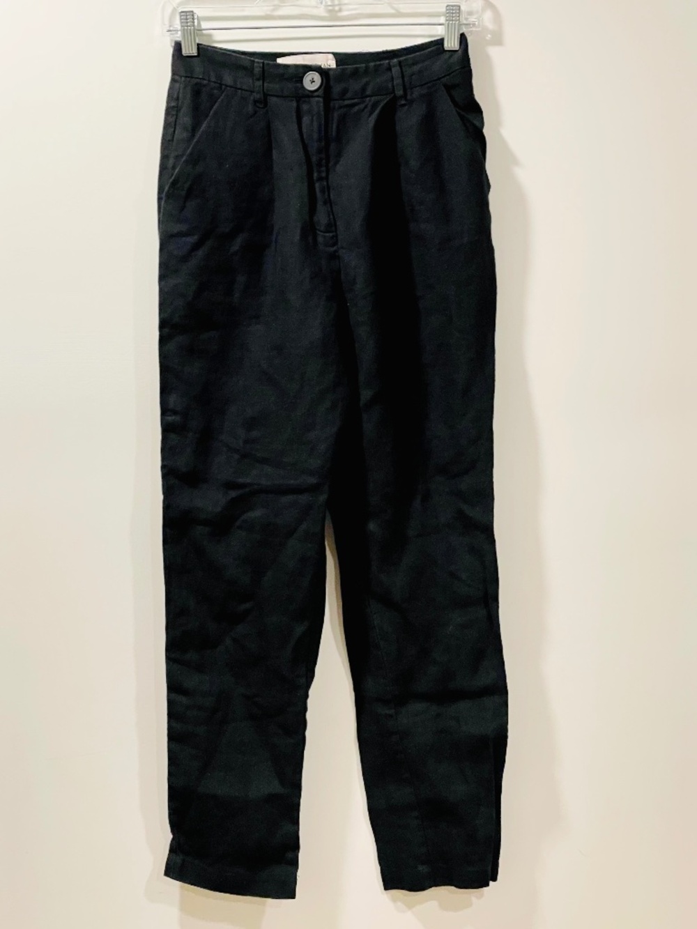 Mara Hoffman Dita 100% Hemp Trousers Pleated Pants Black Size 0